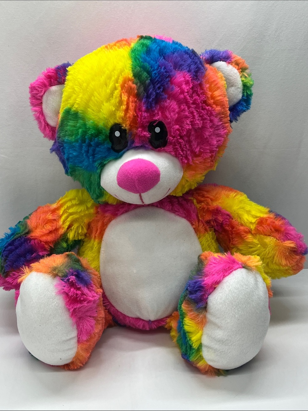 Plush Rainbow Teddy Bear - Multicolor Soft Kids Toy